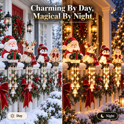 🎄 Christmas Character Railing Lights – Glowing Holiday Porch Decor