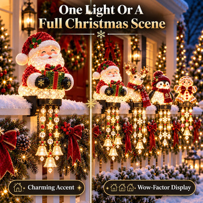 🎄 Christmas Character Railing Lights – Glowing Holiday Porch Decor