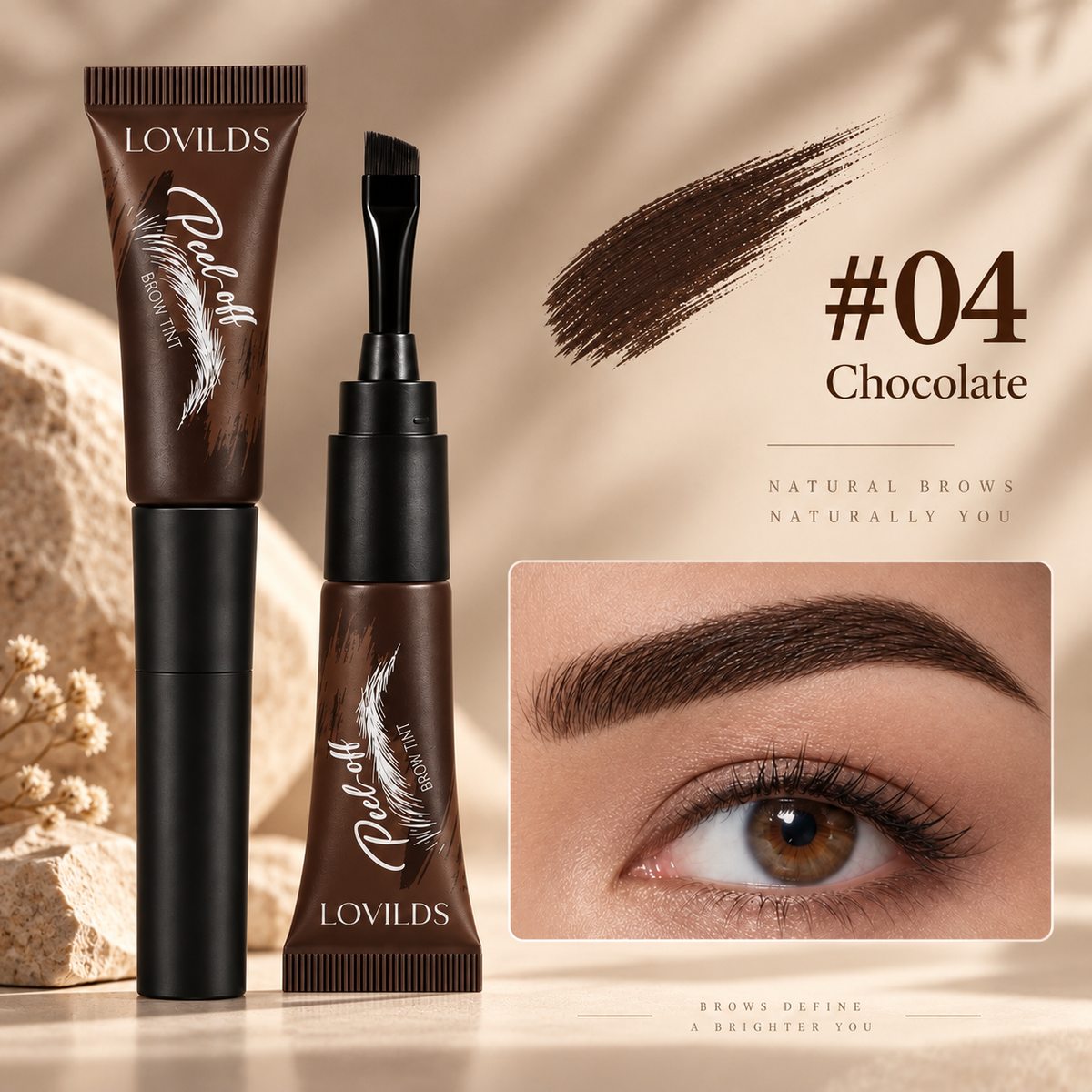 LOVILDS® Peel-Off Brow Tint – Long-Wear Waterproof Eyebrow Gel