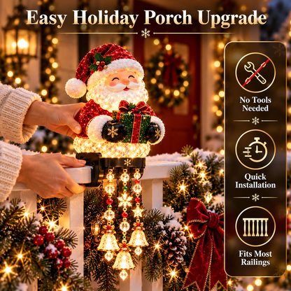 🎄 Christmas Character Railing Lights – Glowing Holiday Porch Decor