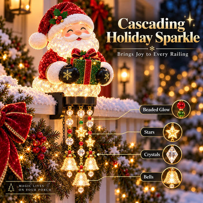 🎄 Christmas Character Railing Lights – Glowing Holiday Porch Decor