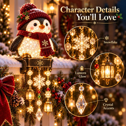 🎄 Christmas Character Railing Lights – Glowing Holiday Porch Decor